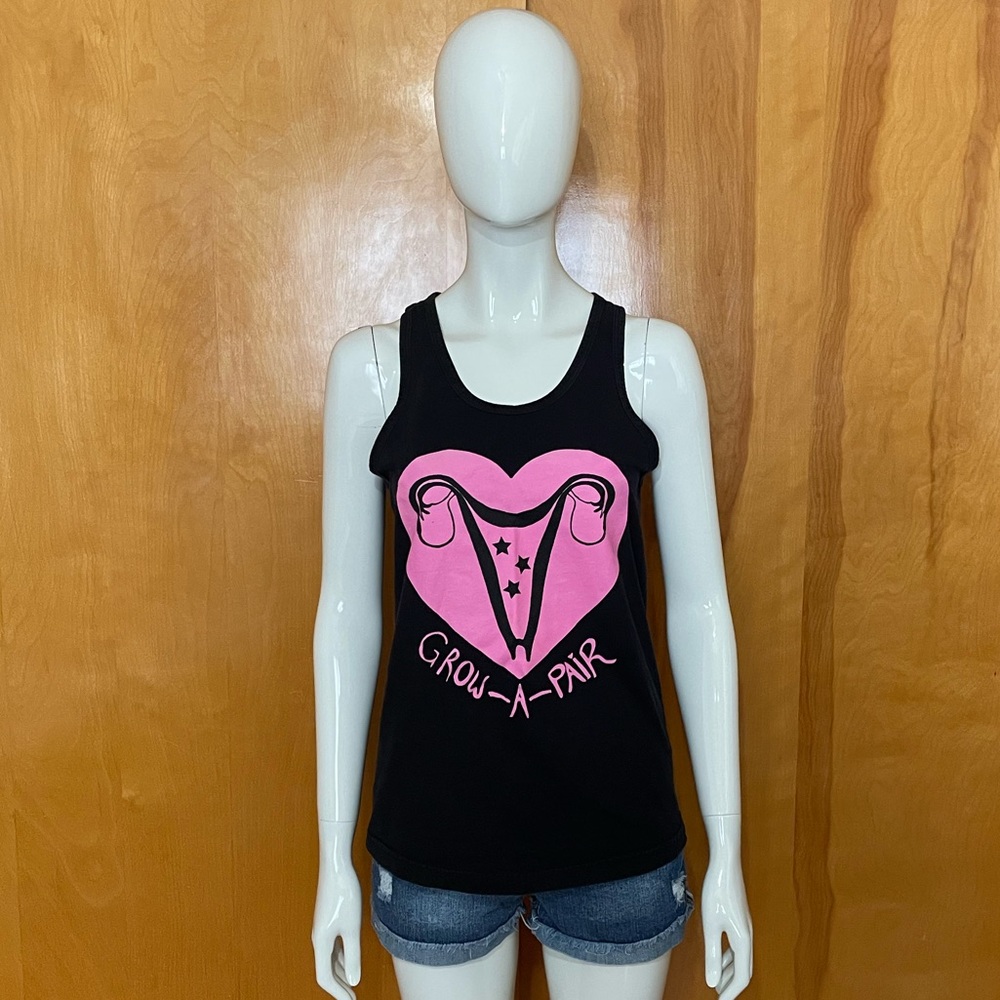 Rare Valfre Grow A Pair Tank Top Size Small Black
